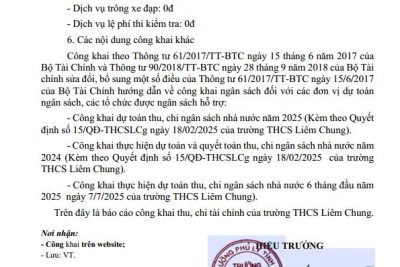 Công khai thu chi tài chính